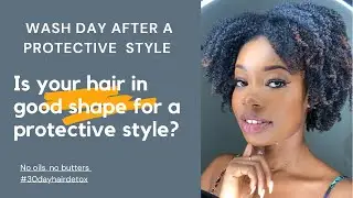 WASHDAY AFTER PROTECTIVE STYLE |NO OILS NO BUTTERS