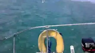 Tanzer 26 under sail with the auto tiller