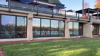 Scenic viewing area overlooking the Delaware River - Grundy Library - Bristol, Pa