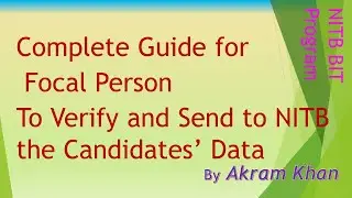 Guideline for BIT Focal  Person  to Verify