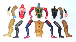 AVENGERS ASSEMBLE TOYS, Spider-man vs Thanos armor vs Captain thor 