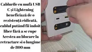 Priza WP301, 220V, 50Hz, 16A, 20W, cablu USB C/Lightning, slot USB C si USB A #smarthome #socket