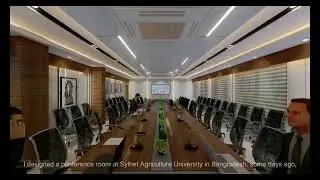 Modern big and nice conference room interior design with 3D animation