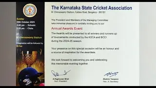 The Karnataka State Cricket Association - Annual Awards Event