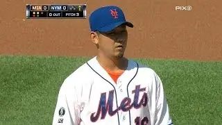 MIA@NYM: Dice-K strikes out 10, tying career high