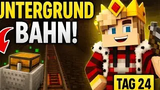 Wir bauen ein automatisches Bahntransport System! 100 Tage in #minecraft Flat World &uuml;berleben #24