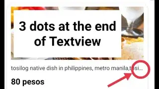 How to put 3 dots at the end of TextView in Android Studio