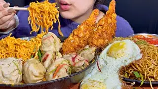 Soya Drumsticks, half fried eggs, wheat vegetable paneer momos, Desi Chowmein, Maggi Eating