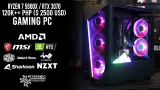 Gaming PC on a Sharkoon REV 100 ATX Case with AMD Ryzen 7 5800x and MSI GAMING RTX 3070 Ventus OC