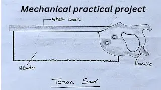 Tenon saw tool drawing by pencil....