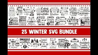 Winter svg bundle christmas svg snowflake holiday snowman designs quotes mistletoe let it snow