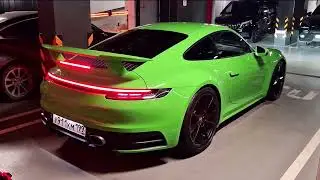 Cold start Porsche 911 Carrera 4S 992 with full Akrapovic exhaust