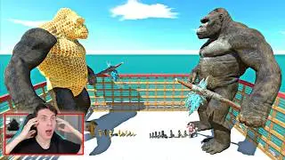 JAULA GUERRA - MUTANTES PRIMATES + KING KONG VS SU FORMA DORADA - ANIMAL REVOLT BATTLE SIMULATOR
