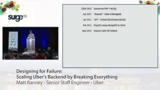 Surge 2015 - Matt Ranney - Designing for failure: Scaling Uber's backend by breaking everything.