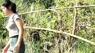 My beautiful sister catches fishes/cameraman is me/pump out water
