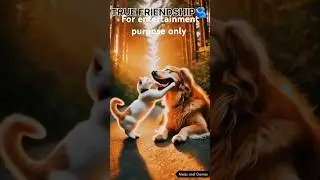cat and dog friendship journey #shorts #trending #aivideo #cat  #kidsvideo #viralvideo