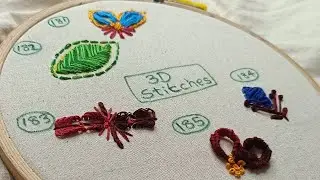 Five 3D-HandEmbroidery Stitches #embroidery #rahanashreehomemaker #beginnersstitch #diy #latest