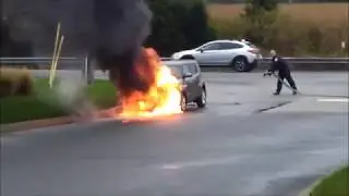 EXCLUSIVE Kia Soul engine car fire video 10/15/2018 Limerick, PA