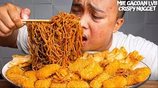 MUKBANG ASMR MIE GACOAN LEVEL 8 CAMPUR NUGGET CRISPY!! MUKBANG MIE PEDAS INDONESIA