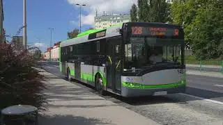 Poland, Olsztyn, bus 128 ride from Osiedle Podgrodzie to Dworzec Główny