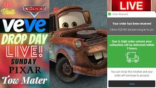 VeVe Drop Day LIVE - DISNEY Cars Characters Animated Digital Collectibles NFT Drop! Tow Mater F.A.