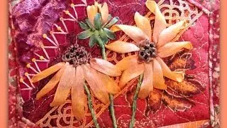 how to make a silk ribbon embroidered rudbeckia flower group