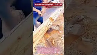Master Craftsman Shapes Timber Log by Hand