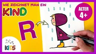 Drachen aus dem Buchstaben T zeichnen  I Schritt für Schritt Kinder 4+ Jahre Alt