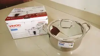 Vinod Platinum Triply Stainless Steel  Saucepot - 24 cm, 5 LTR (Induction) - Unboxing Overview