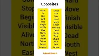Opposite Words #English with Maryam