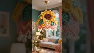 Crochet Creativity ~ Beautiful Sunflower Chandelier, Do You Like It? #crochet #crochetcrosai#diy
