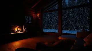 Cold Snowy Night Outdoors, Soft Piano Comfort Indoors | Cozy Winter Music for Sleep & Study
