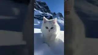 ❄️ Snow Cat&rsquo;s Solo Expedition  #animalvideos #animals #shortvideo #cat