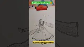 How to draw Traditional Dancing Girl || Girl drawing || Drawing easy#shorts#drawing