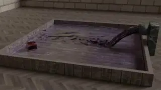 High Resolution Fluid Domain Simulation - Blender3D
