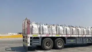 Salt bags loading on the truck 🚛 by forklift operator 