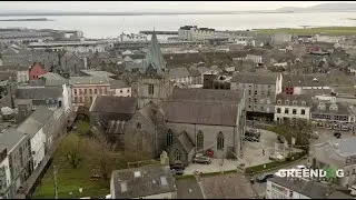 Saint Nicholas' Collegiate Church, Galway. 4K Drone shot