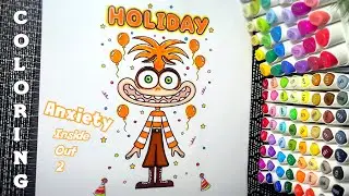 Anxiety Coloring Page : Character Inside Out 2 #Anxiety #ColoringPage #InsideOut2