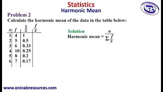 Statistics: Harmonic Mean