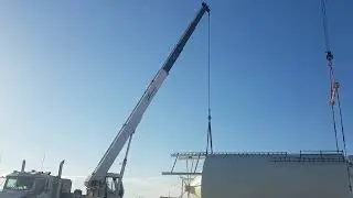 Preparing to place bins on a pad #Valleyagroservices #Meridian #millwright