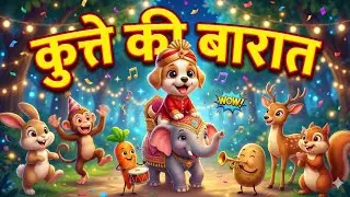 kutte ki barat - कुत्ते की बारात | Hindi Cartoon & Kids Song