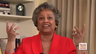 Roland talks with Kay James, first African American to lead the conservative Heritage Foundation