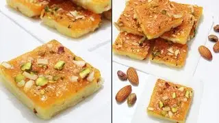 2 layered milk mango burfi | milk mango fudge