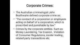 Criminology | Lecture 6 | Section 1| Types of Crime and Criminals