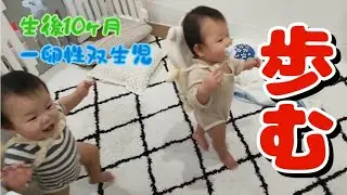 【生後10ヶ月】元気いっぱいの2人が歩き初めた。