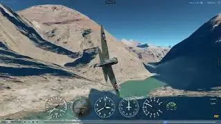 Supermarine Spitfire precision flying in the Grand Canyon, on GeoFS Flight Simulator