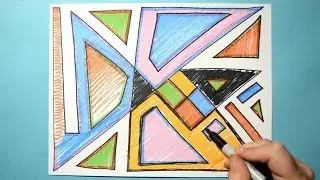 Creative Colorful Pattern / Geometric Shapes / Fun Drawing / Daily Abstract Art / Day #05