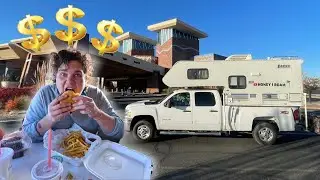 Our First Overnight at a Casino in our Truck Camper (RV LIFE)