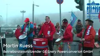 10.01.2018 Warnstreik bei GE Energy Power Conversion GmbH