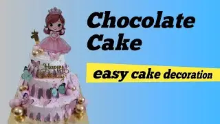 Chocolate Cake Simple design// Cake Decoration idea //